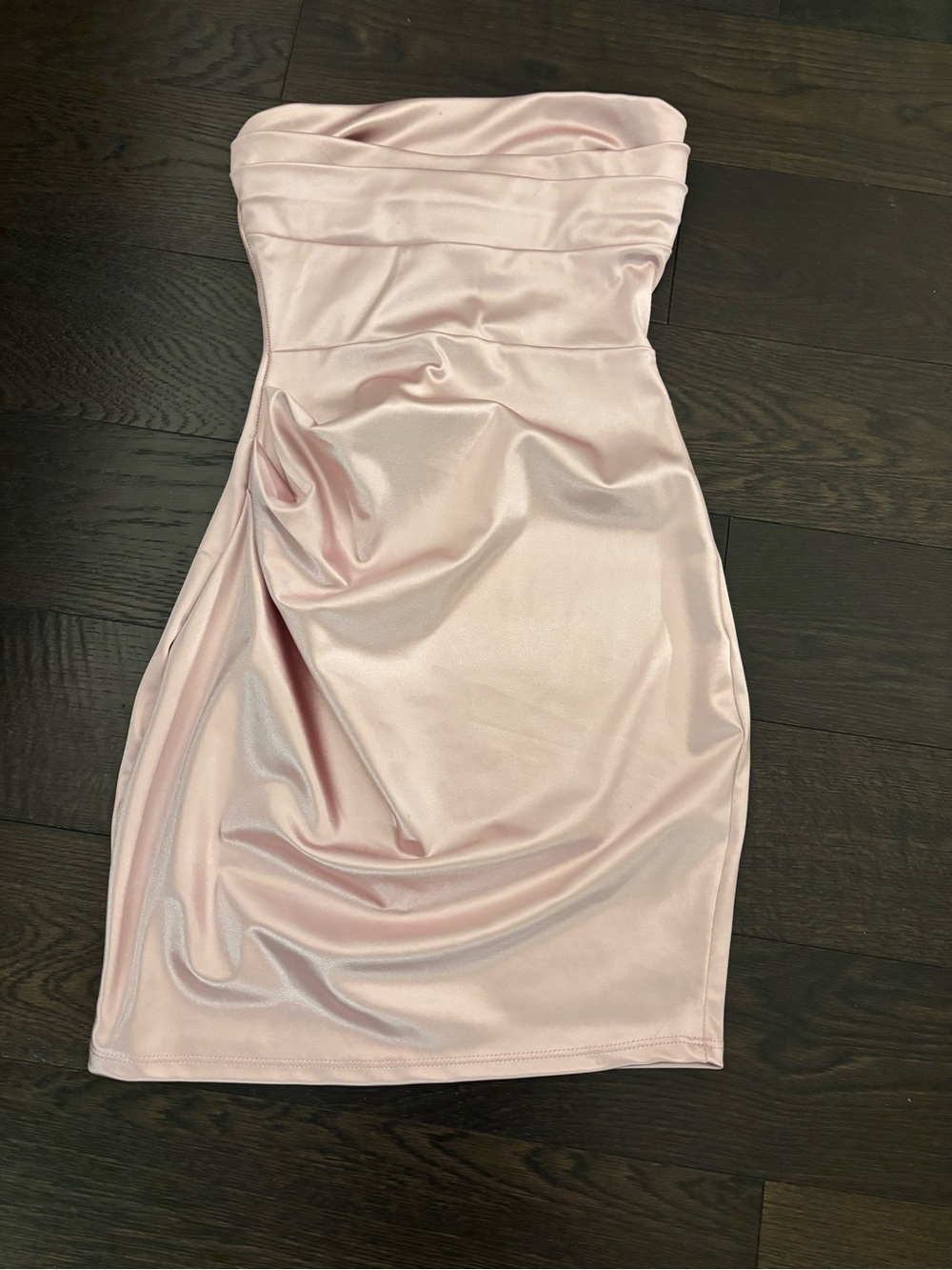 Windsor Strapless Light Pink Satin Cocktail Dress
